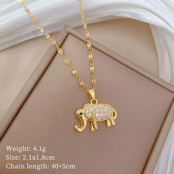 Titanium Steel And Copper Unisex Geometric Heavy Industry Necklace With Microinlaid Real Gold Plating And Diamond Design