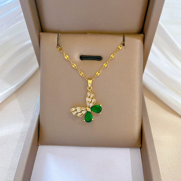 Titanium Steel And Copper Unisex Geometric Heavy Industry Necklace With Microinlaid Real Gold Plating And Diamond Design