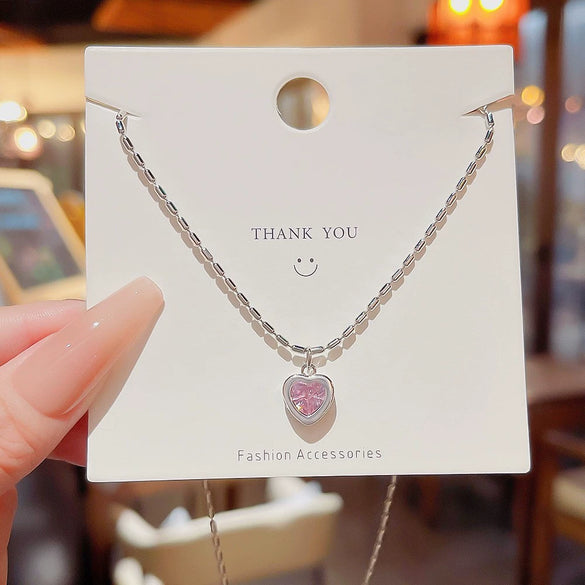 Titanium Steel And Copper Women's Fivepointed Star Pendant Clavicle Chain With Electroplating Design