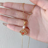 Titanium Steel And Copper Women's Geometric Pendant Necklace With Real Gold Electroplated And Diamond Design
