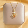 Titanium Steel And Copper Women's Geometric Pendant Necklace With Real Gold Electroplated And Diamond Design