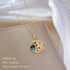 Titanium Steel And Copper Women's Geometric Style Planet Starry Sky Diamond Microinlay Necklace