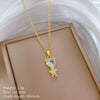 Titanium Steel And Copper Women's Geometric Style Planet Starry Sky Diamond Microinlay Necklace