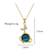 Titanium Steel And Copper Women's Geometric Style Planet Starry Sky Diamond Microinlay Necklace