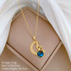 Titanium Steel And Copper Women's Geometric Style Planet Starry Sky Diamond Microinlay Necklace