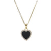 Titanium Steel And Copper Women's Heartshaped Geometric Doublesided Love Pendant Diamond Clavicle Chain Jewelry