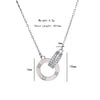 Titanium Steel And Copper Women's Light Luxury Geometric Diamond Roman Double Ring Pendant Necklace With Cross Chain