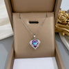 Titanium Steel And Copper Women's Love Heart Necklace With Diamond Microinlay And Geometric Design Cartoon Style