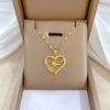 Titanium Steel And Copper Women's Love Heart Necklace With Diamond Microinlay And Geometric Design Cartoon Style