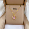 Titanium Steel And Copper Women's Love Heart Necklace With Diamond Microinlay And Geometric Design Cartoon Style