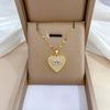 Titanium Steel And Copper Women's Love Heart Necklace With Diamond Microinlay And Geometric Design Cartoon Style