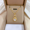 Titanium Steel And Copper Women's Love Heart Necklace With Diamond Microinlay And Geometric Design Cartoon Style