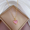 Titanium Steel And Copper Women's Love Heart Necklace With Diamond Microinlay And Geometric Design Cartoon Style