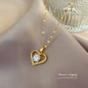 Titanium Steel And Copper Women's Love Heart Necklace With Diamond Microinlay And Geometric Design Cartoon Style