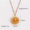 Titanium Steel And Natural Stone Women's Necklace With Geometric Pattern And Ball Chain In Light Luxury Style