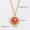 Titanium Steel And Natural Stone Women's Necklace With Geometric Pattern And Ball Chain In Light Luxury Style