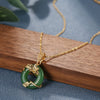 Titanium Steel And Organic Glass Women's Geometric Pattern Cross Chain Necklace With Diamond Design