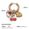 Titanium Steel And Shell Fruit Pendant Earrings For Women With Electroplating Process