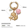 Titanium Steel And Shell Fruit Pendant Earrings For Women With Electroplating Process