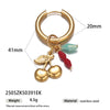 Titanium Steel And Shell Fruit Pendant Earrings For Women With Electroplating Process