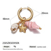 Titanium Steel And Shell Fruit Pendant Earrings For Women With Electroplating Process