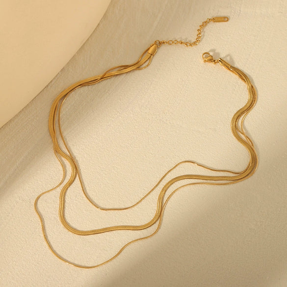 Titanium Steel And Stainless Steel Blade Chain Necklace Geometric Style Electroplating For Women