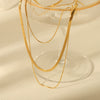 Titanium Steel And Stainless Steel Blade Chain Necklace Geometric Style Electroplating For Women