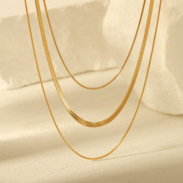 Titanium Steel And Stainless Steel Blade Chain Necklace Geometric Style Electroplating For Women