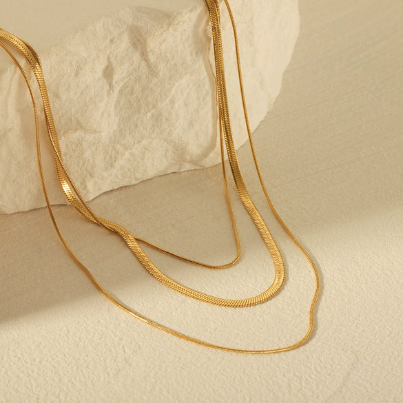 Titanium Steel And Stainless Steel Blade Chain Necklace Geometric Style Electroplating For Women