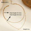 Titanium Steel And Stainless Steel Clavicle Chain With 18K Gold Plated Heartshaped Pendant And Geometric Pattern Electroplated Design Women's Necklace