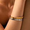 Titanium Steel And Stainless Steel Diamondencrusted Bow Zircon Women's Bracelet With Electroplating