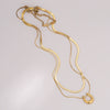 Titanium Steel And Stainless Steel Double Layer Stacked U Shaped Pendant Clavicle Chain With Electroplating Unisex Style