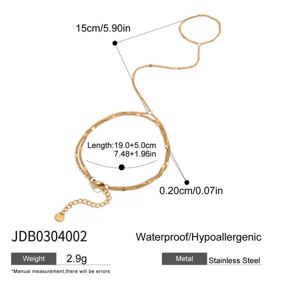 Titanium Steel And Stainless Steel Double Layer Women's Geometric Style Bracelet With Electroplating Design