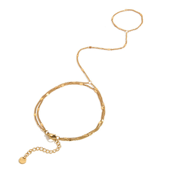 Titanium Steel And Stainless Steel Double Layer Women's Geometric Style Bracelet With Electroplating Design
