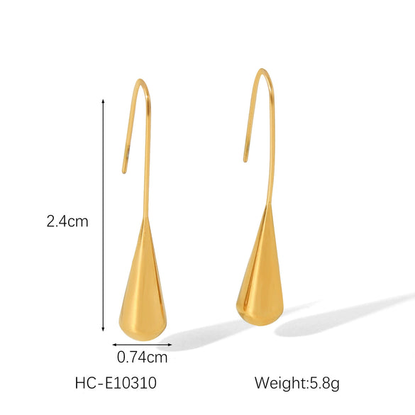 Titanium Steel And Stainless Steel Drop Earrings For Women With Geometric Style And Electroplating Treatment