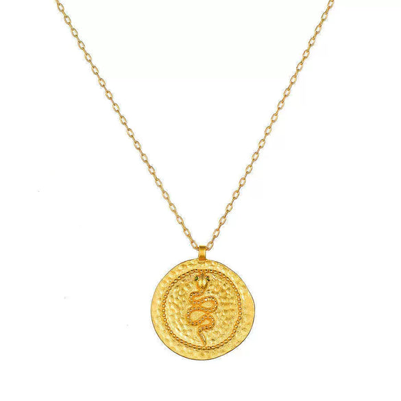 Titanium Steel And Stainless Steel Electroplated Geometric Snake Necklace For Women