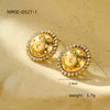 Titanium Steel And Stainless Steel Fashionable Light Luxury Electroplated Heart And Fivepointed Star Hollow Earrings For Women