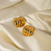 Titanium Steel And Stainless Steel Geometric Earrings With Electroplating