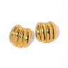 Titanium Steel And Stainless Steel Geometric Earrings With Electroplating