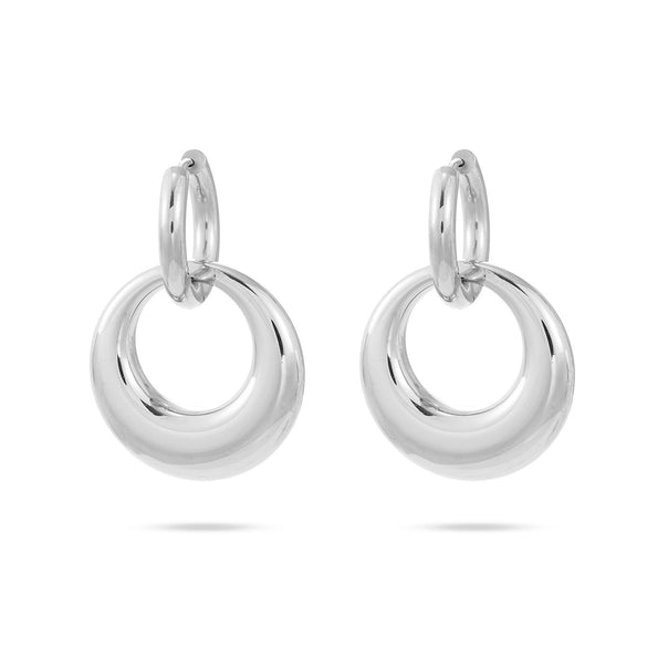 Titanium Steel And Stainless Steel Geometric Earrings With Vacuum Electroplating For Women