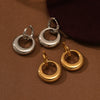 Titanium Steel And Stainless Steel Geometric Earrings With Vacuum Electroplating For Women