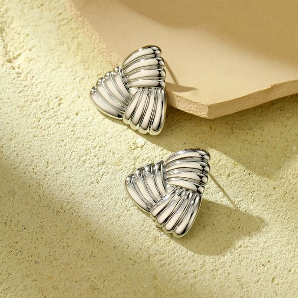 Titanium Steel And Stainless Steel Geometric Electroplated Women's Earrings Fashion Light Luxury Style