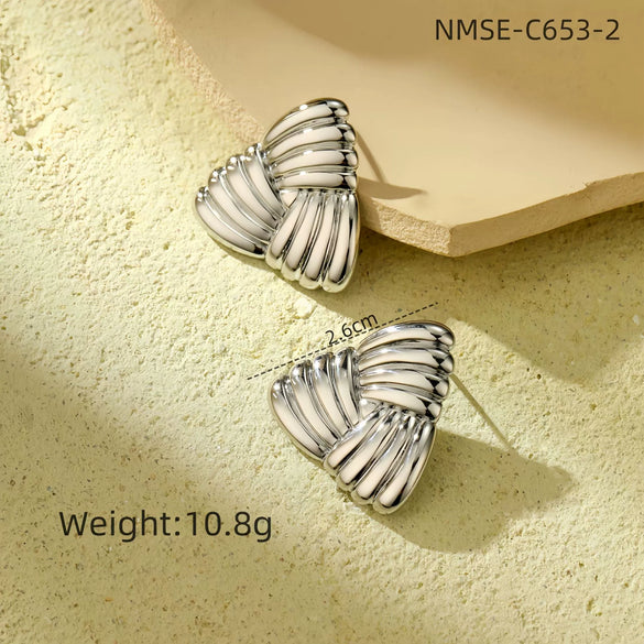 Titanium Steel And Stainless Steel Geometric Electroplated Women's Earrings Fashion Light Luxury Style