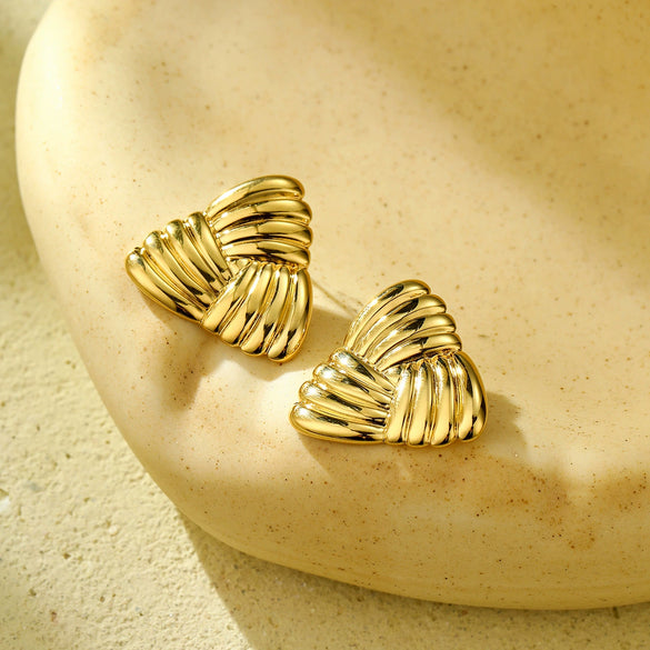 Titanium Steel And Stainless Steel Geometric Electroplated Women's Earrings Fashion Light Luxury Style