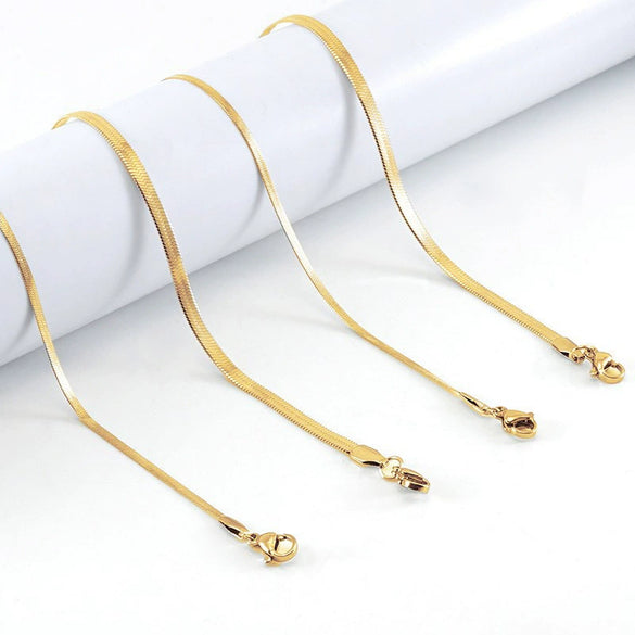 316L Stainless Steel And 316L Stainless Steel Geometric Hip Hop Blade Chain Clavicle Necklace With Electroplating