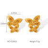 Titanium Steel And Stainless Steel Geometric Love Butterfly Heart Animals Zodiac Electroplated Women's Earrings