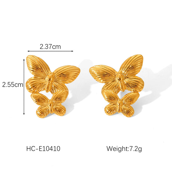 Titanium Steel And Stainless Steel Geometric Love Butterfly Heart Animals Zodiac Electroplated Women's Earrings