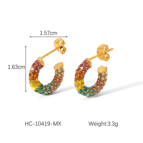 Titanium Steel And Stainless Steel Geometric Love Butterfly Heart Animals Zodiac Electroplated Women's Earrings