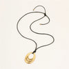 Titanium Steel And Stainless Steel Geometric Oval Hollow Pendant Necklace With Electroplating For Women