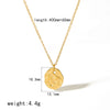 Titanium Steel And Stainless Steel Geometric Round Pendant Necklace With Colored Diamond Embossed And Inlaid Zircon